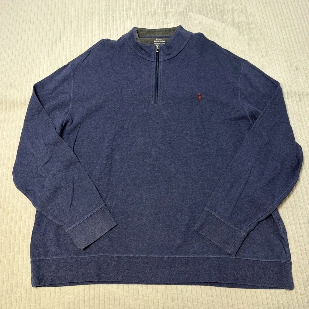 Polo Ralph Lauren 1/4 Zip Pullover Mens 3XB Black Long Sleeve Performance Pony